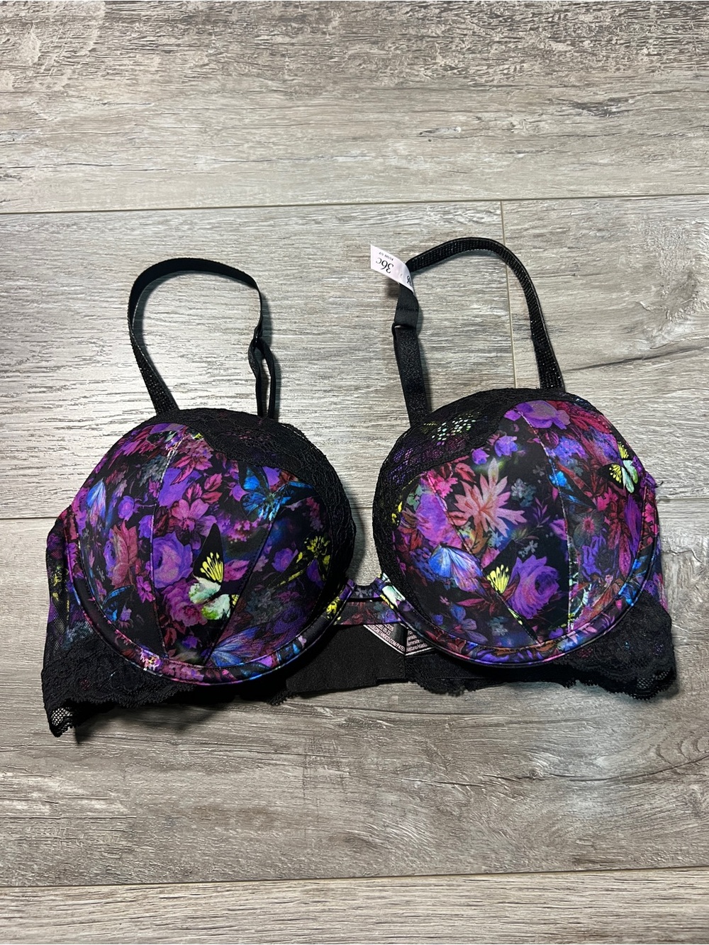 NEW Victoria’s Secret Shine Strap Bombshell Push Up Bra Multifloral 36C